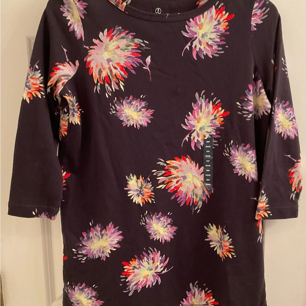 Lands End Printed Boatneck Tunic - NWT - Size XS Petite - Mums - Picture 3 of 10